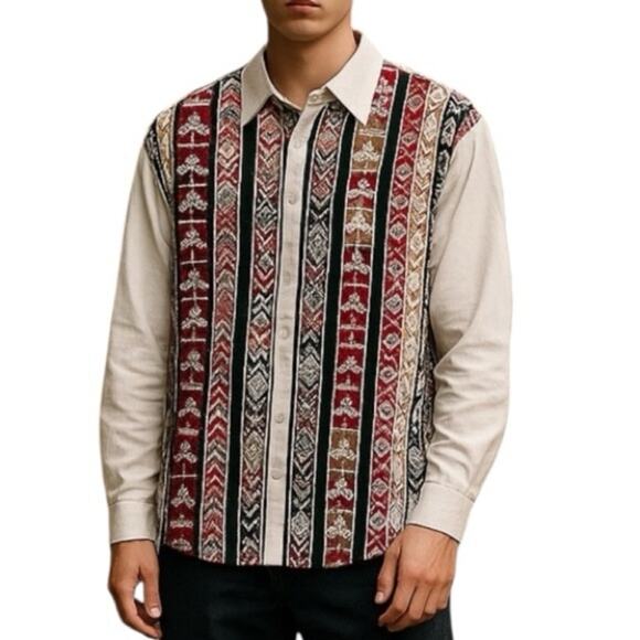 Vintage Wrangler Aztec Navajo Western Shirt Button-Up 15½ 34 Retro - Picture 1 of 13